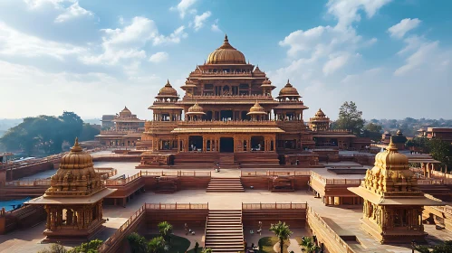 Indian Temple Under Blue Sky