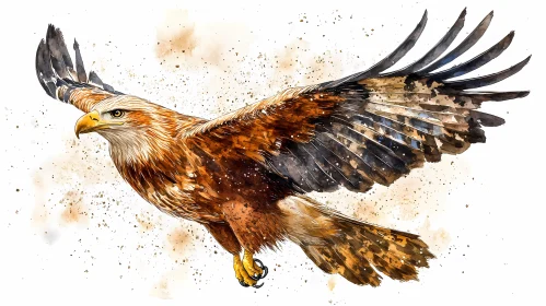 Watercolor Artistic Eagle Depiction