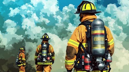 Firefighters Tackling Smoke