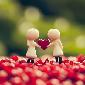 Figures in Love with Heart