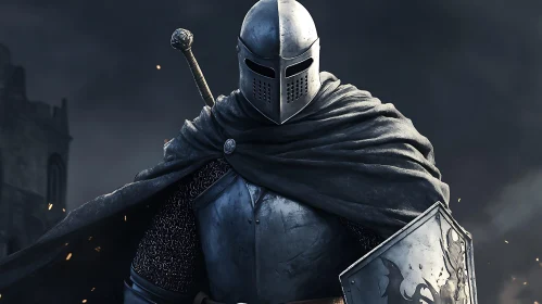 Armored Knight in Medieval Setting