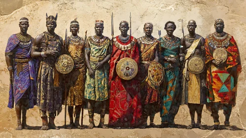 Line of African Warriors