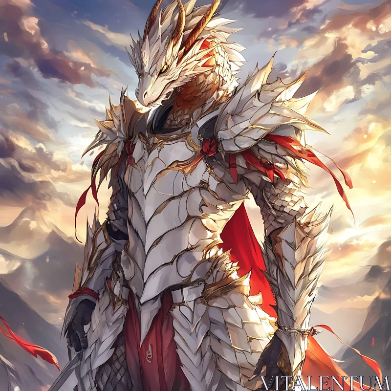 AI ART Dragon Knight in Shining Armor