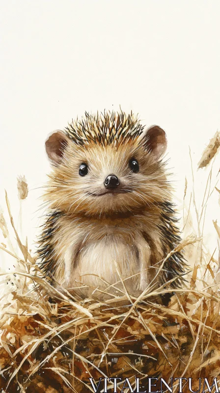 AI ART Adorable Hedgehog in Natural Habitat