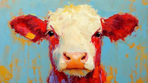 Colorful Abstract Cow Art