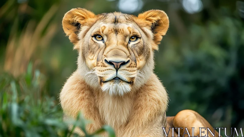 Regal Lioness Stare AI Image