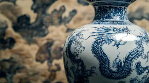 Blue Dragon Vase Artistic Still Life