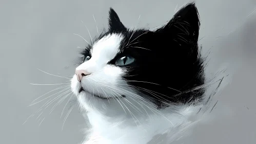 Artistic Cat Profile in Monochrome