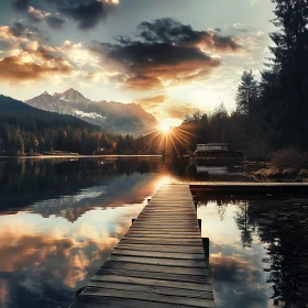 Tranquil Lake and Sunset Reflection