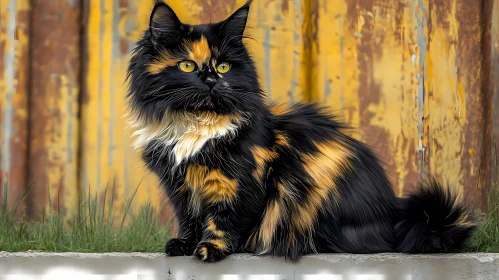 Graceful Cat with Vibrant Tortoiseshell Fur