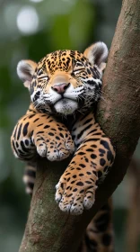 Serene Leopard in Tree
