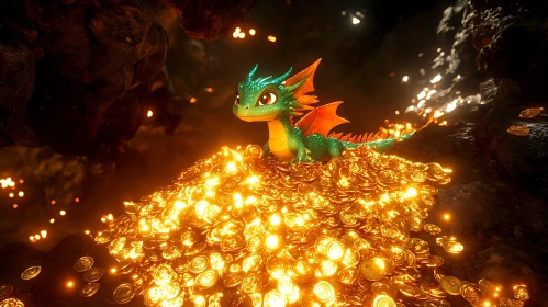 Dragon's Hoard of Golden Coins