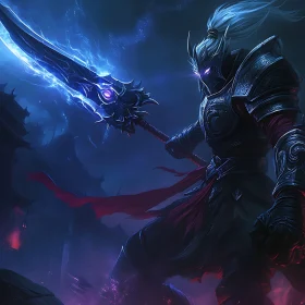 Armored Warrior with Luminous Blade