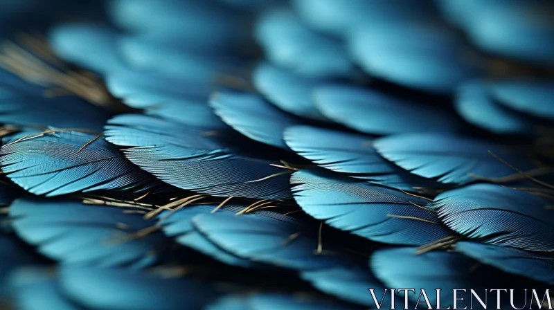 Blue Bird Feathers Close-Up - A Nature-Inspired Visual Feast AI Image