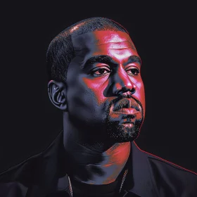 Colorful Art Portrait of Kanye West