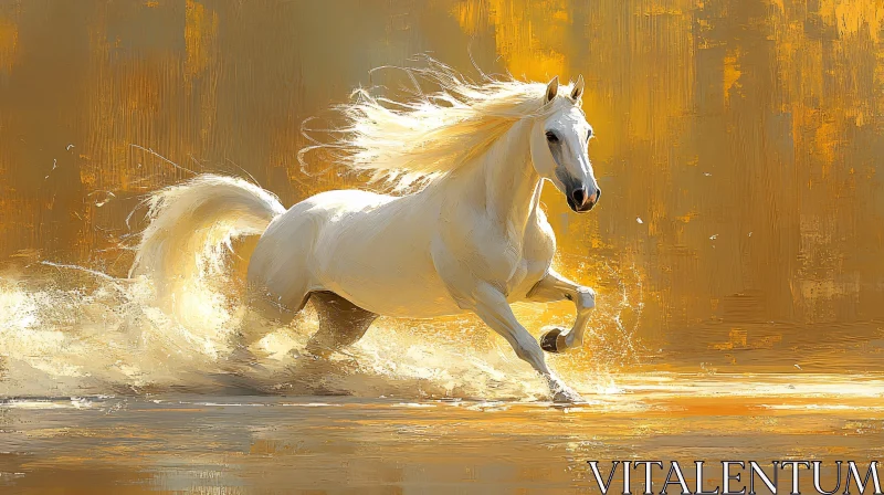 Graceful Horse in Sunlit Scene AI Image