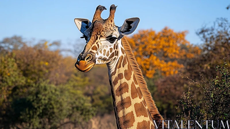 Giraffe in Natural Habitat AI Image