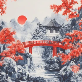 Pagoda and Red Bridge Serenity
