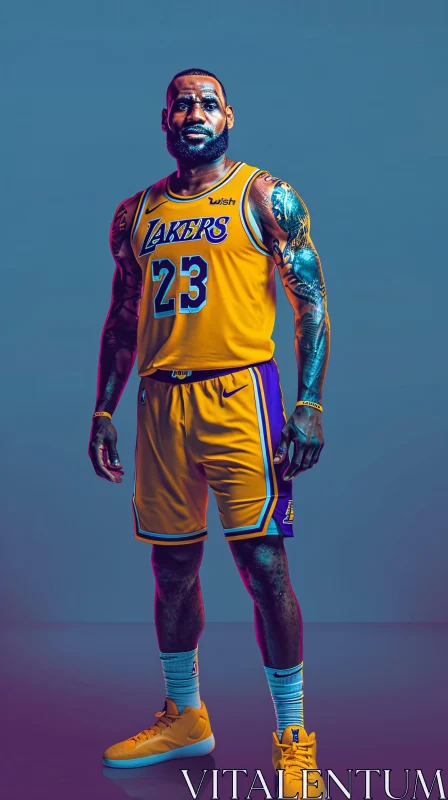 AI ART LeBron James: Lakers Basketball Star