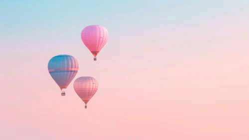 Dreamy Hot Air Balloons Floating in Pastel Skies