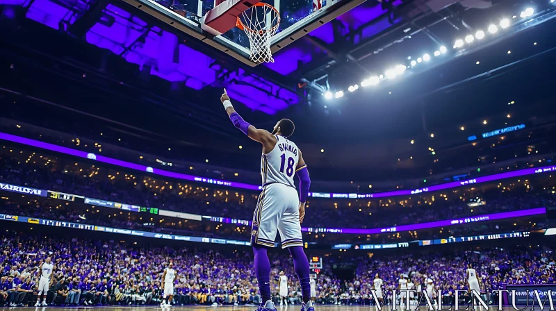 Athlete on Basketball Court AI Image