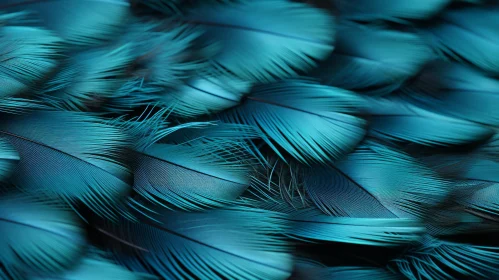 Exquisite Blue Feathers on Dark Background - Nature's Design