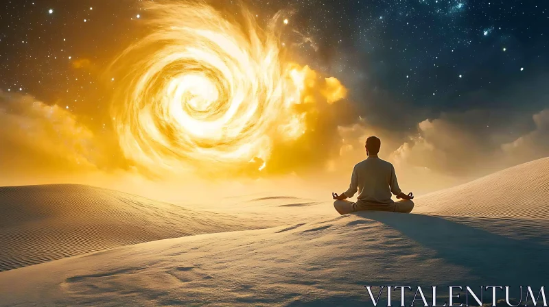 Cosmic Meditation: Finding Peace in the Stars AI Image