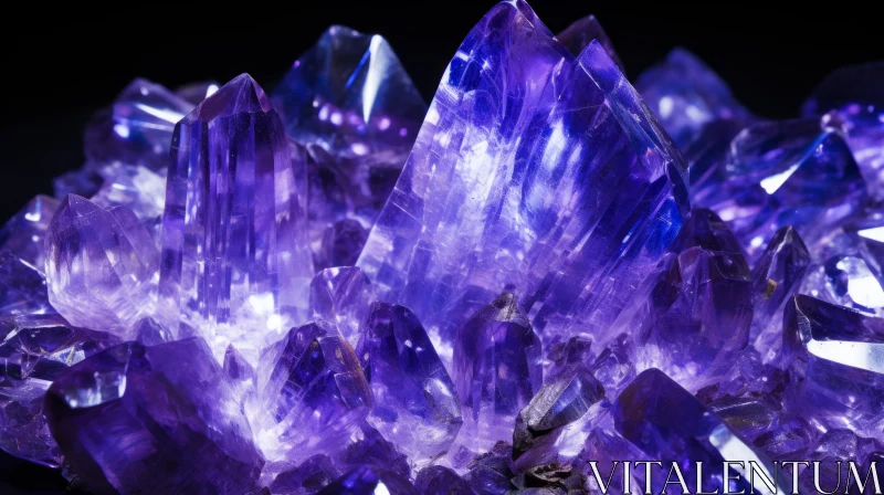 Luminous Landscape of Rare Amethyst Crystals AI Image
