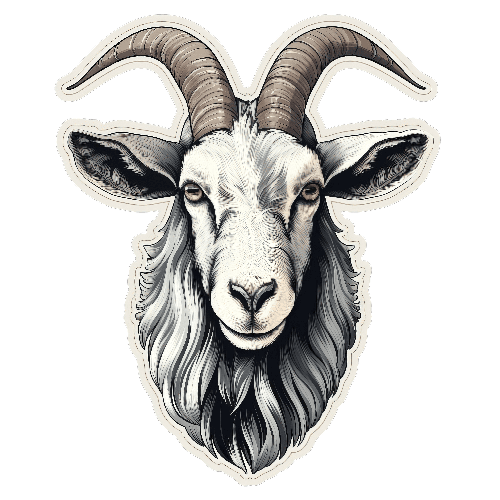 Realistic Goat Head Illustration - Animal Art