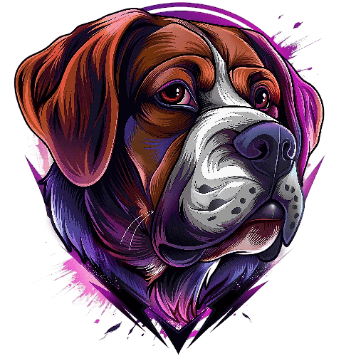 St. Bernard Dog Illustration in Warm Tones POD Design