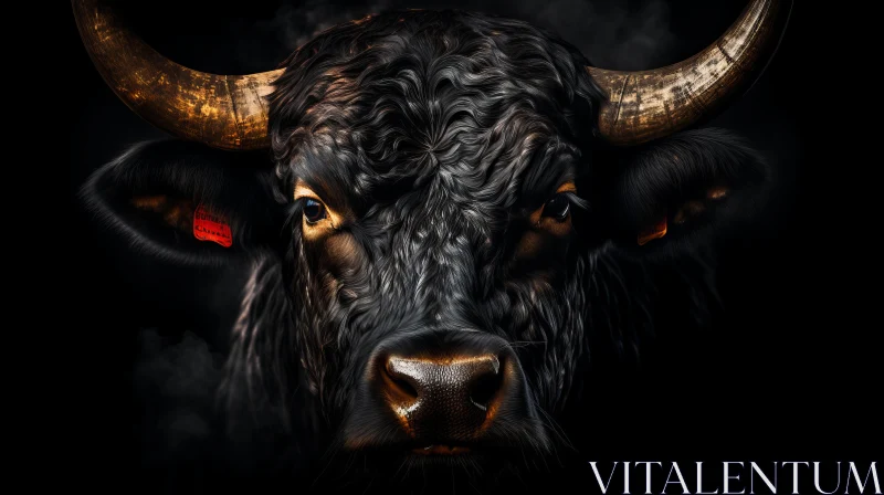 Stunning Black Bull in Traditional Cultural Context AI Image