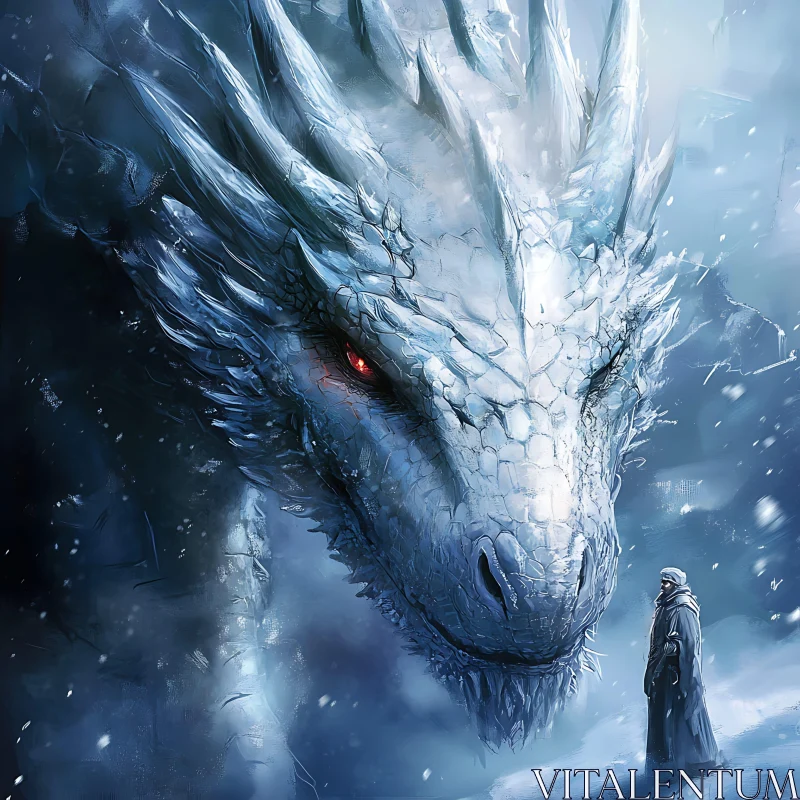 AI ART Winter Dragon Encounter