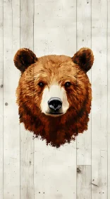 Bear Portrait Painting on Wood