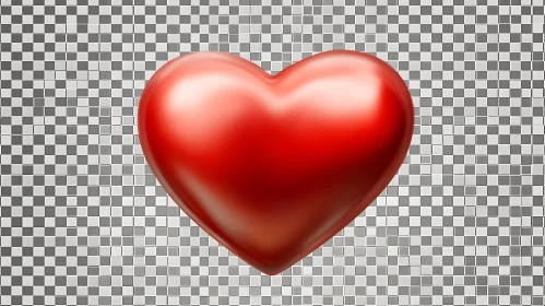 Red Heart Illustration on Transparent Backdrop