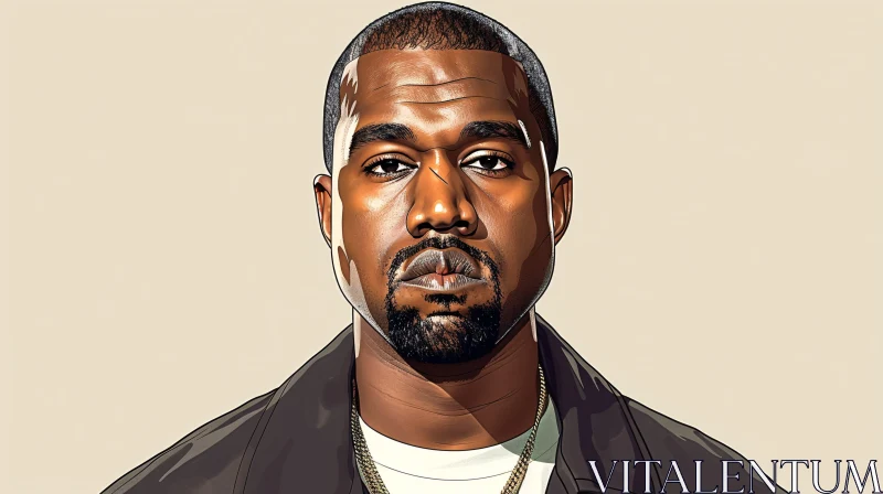 Kanye West Digital Portrait AI Image