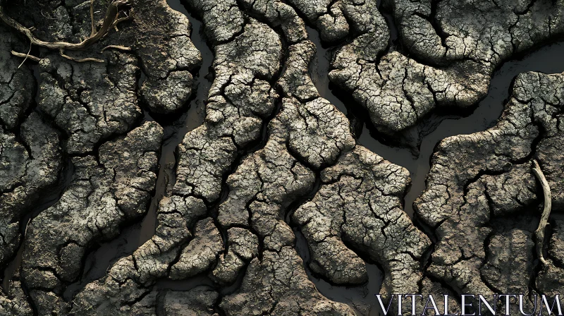 AI ART Cracked Soil: An Aerial Perspective