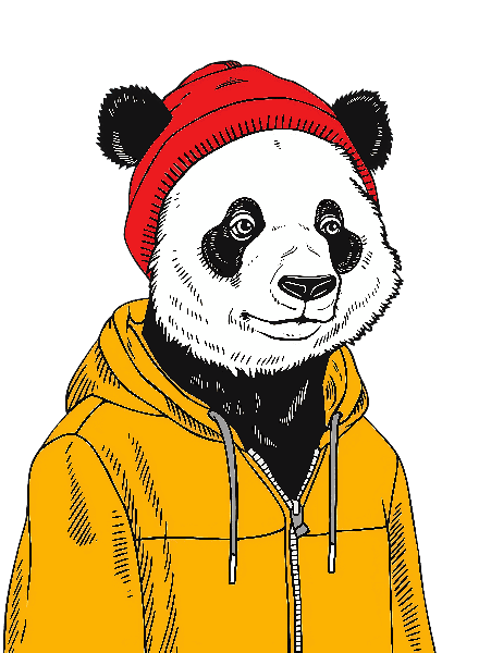 Stylish Panda Urban Wear Art POD Design