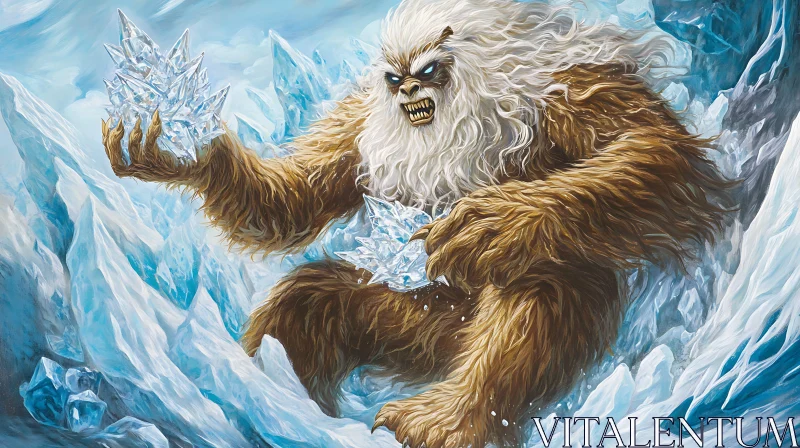 AI ART Icy Grip of the Mountain Beast