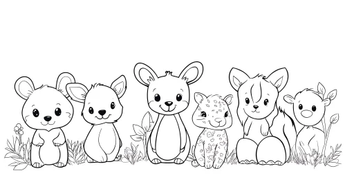 Cute Animal Characters in Illustration