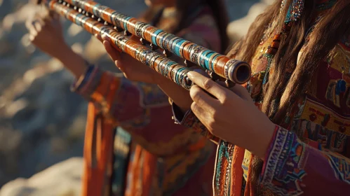 Ornate Flutes and Traditional Garb