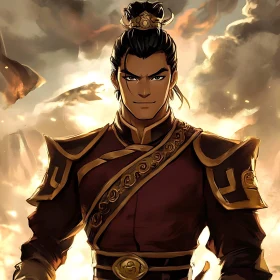 Heroic Figure with Determined Expression