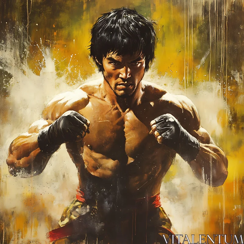 AI ART Striking Portrait of a Fighter