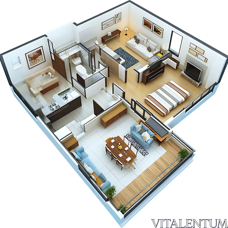 Detailed Home Interior Layout Visualization AI Image