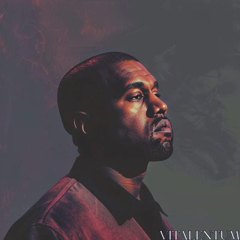 AI ART Thoughtful Kanye West Portrait