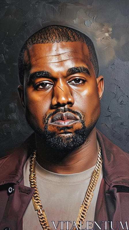 AI ART Kanye West Art Portrait with Textured Background