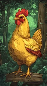 Forest Chicken Portrait