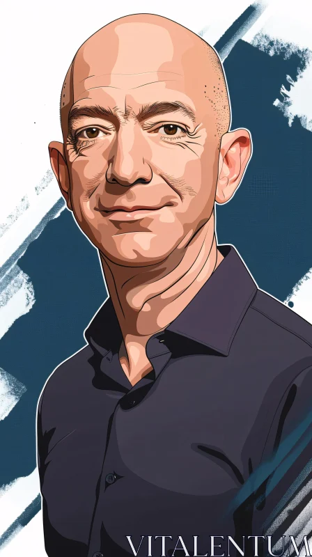 AI ART Digital Cartoon Art of Jeff Bezos