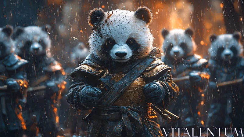 AI ART Armored Panda Warrior