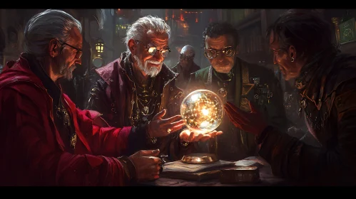 Wizards Contemplate the Glowing Orb