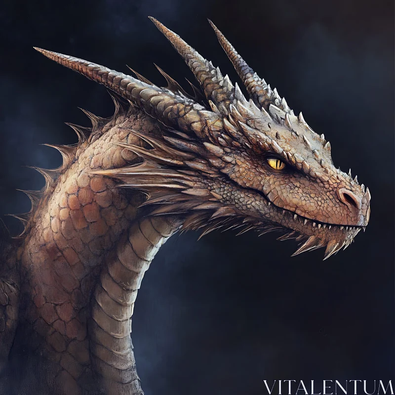 AI ART Dragon Head Portrait Fantasy Creature